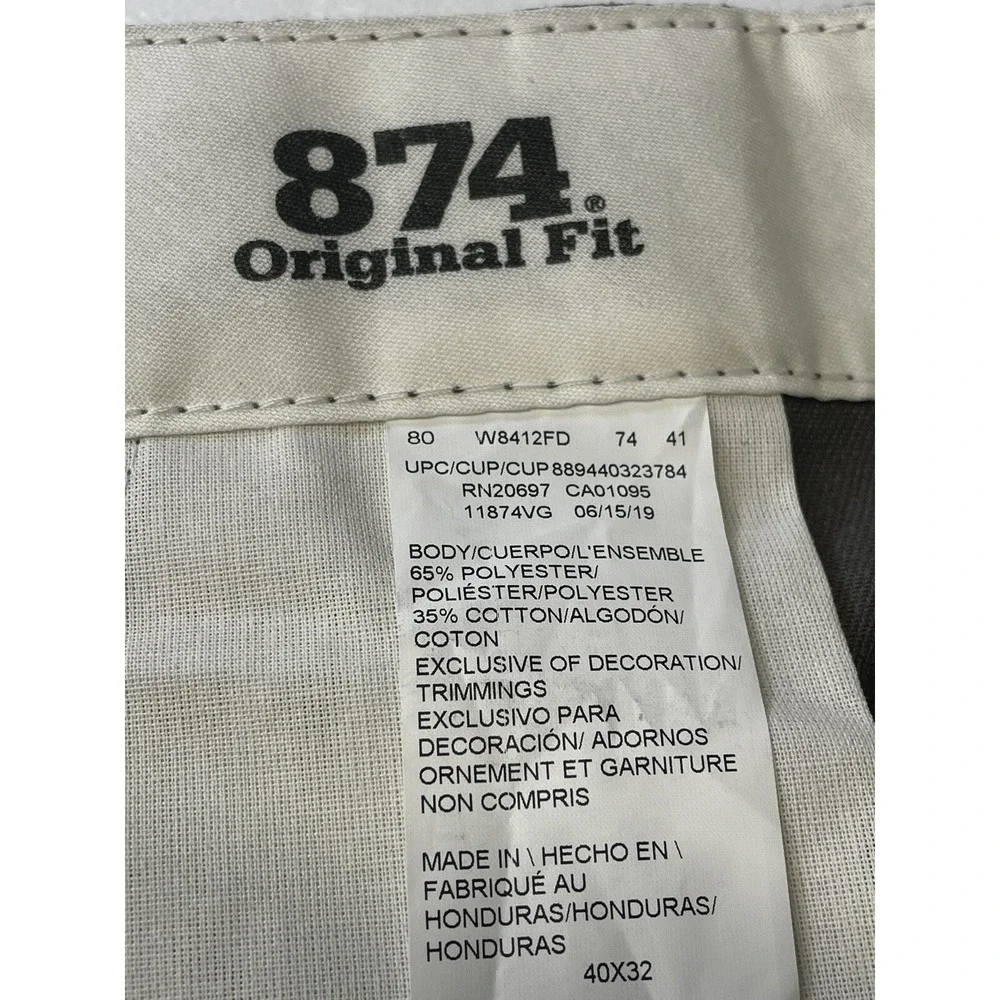 DICKIES 874 Flex Sz 40x32 Grey‎ Oringinal Fit Flat Front Work Pants (N36) NWTs